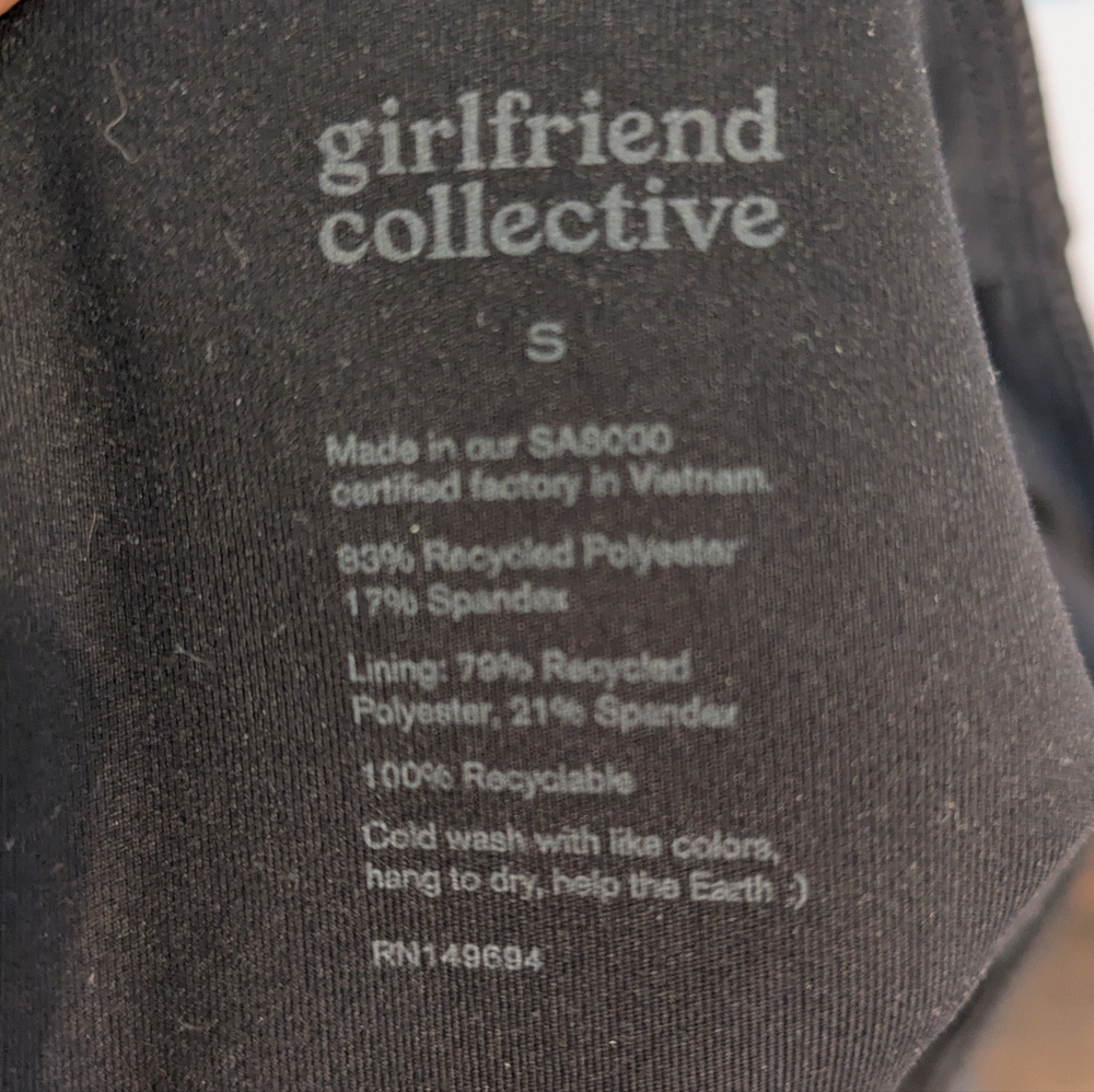 Girlfriend Collective Black High-Waisted Ribbed Compressive Leggings - Picture 2 of 4